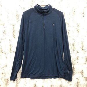 Paradox Merino Wool Blend 1/4 Zip Pullover Sweater Long Sleeve Blue Mens Large